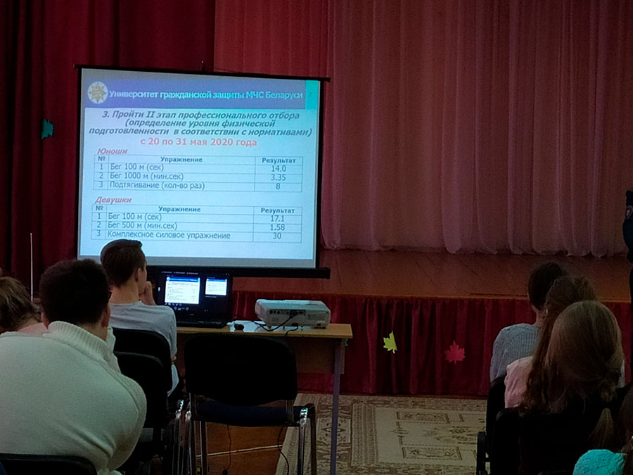 Работники Минского городского управления МЧС посетили среднюю школу № 124 управления образования Заводского района г. Минска.