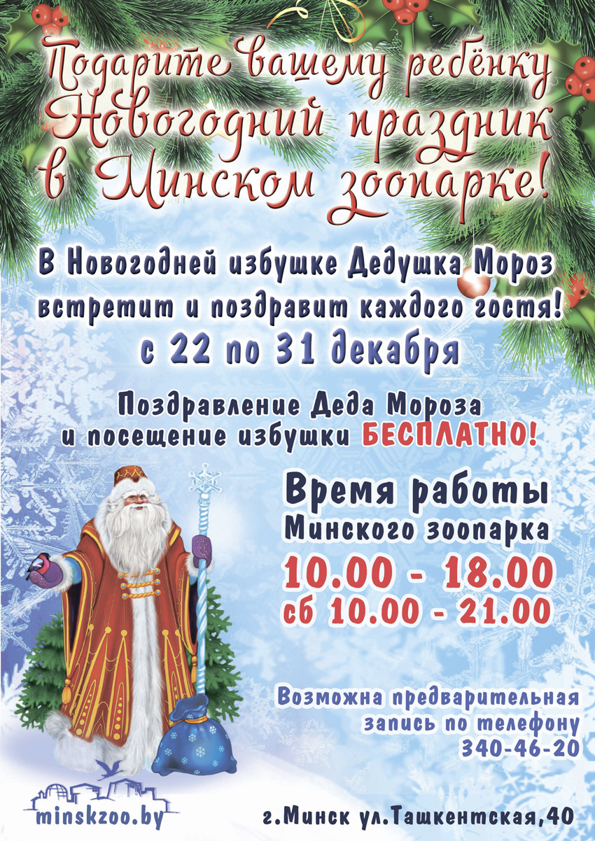 Подарите вашему ребёнку Новогодний праздник в Минском зоопарке