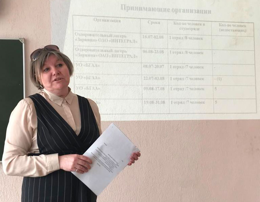 Заседание Штаба трудовых дел первичной организации ОО «БРСМ» БГАА прошло 18 апреля. 